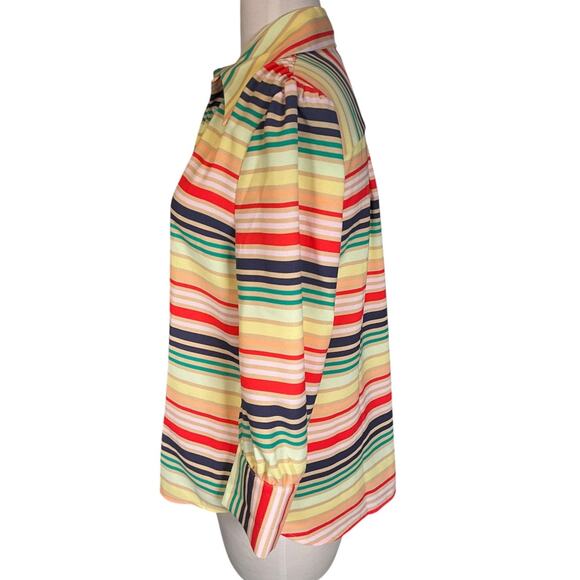 Halogen Atlantic-Pacific Multicolor Stripe Blouse Size Small Excellent Condition - Picture 3 of 9